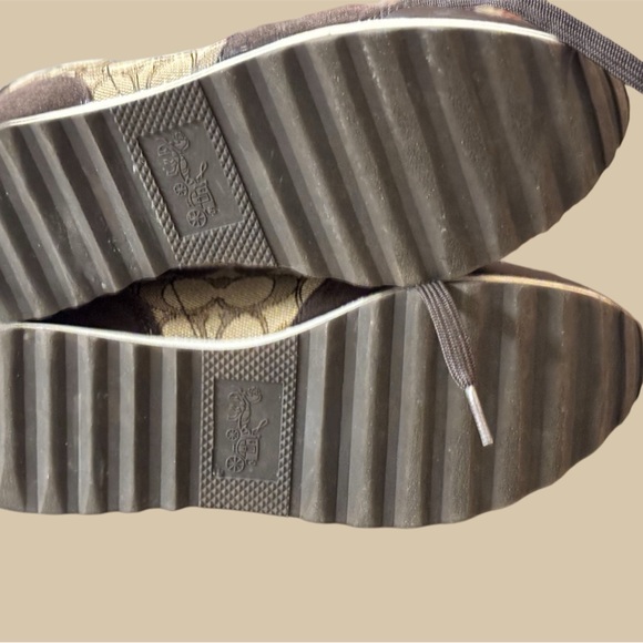 New Coach Women’s Signature Jacquard Leather Suede Designer Running Sneakers - Picture 12 of 13